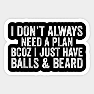 Bearded Man: Balls & Beard Sticker